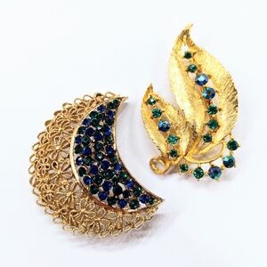 Vintage Jewelry Lot Of 2 Brooches Pins